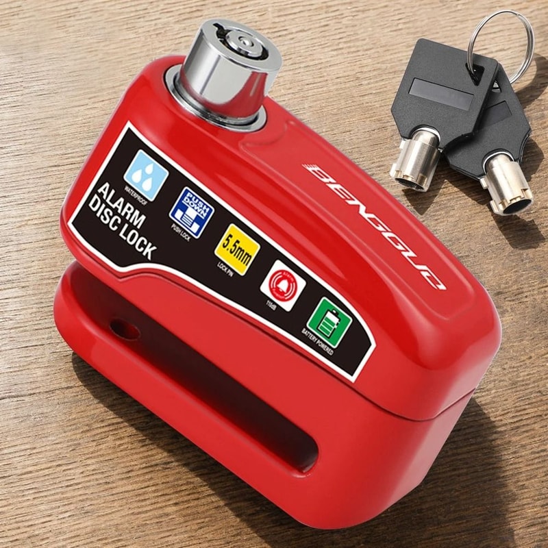 Motorcycle Disc Brake Lock With Alarm Waterproof Anti Theft Safety Lock 10