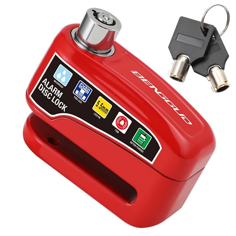 Motorcycle Disc Brake Lock With Alarm Waterproof Anti Theft Safety Lock 1