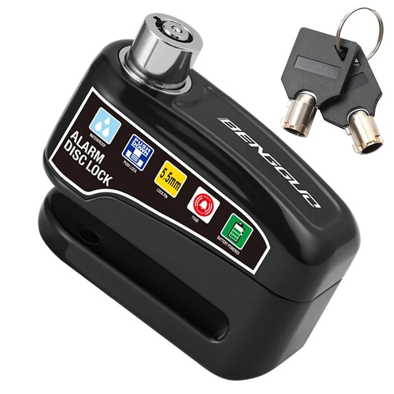 Motorcycle Disc Brake Lock With Alarm Waterproof Anti Theft Safety Lock 2