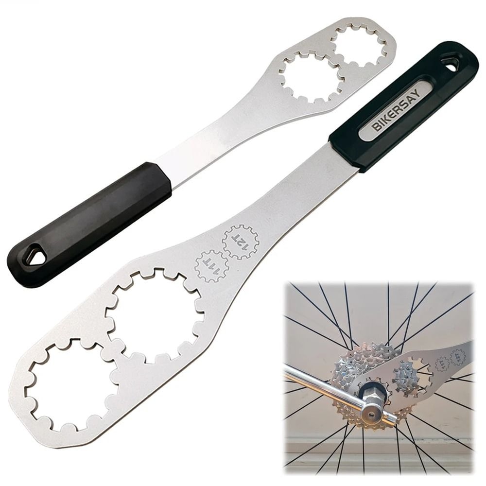 Stainless Steel Bicycle Cassette Removal Tool Flywheel Fixed Wrench 0