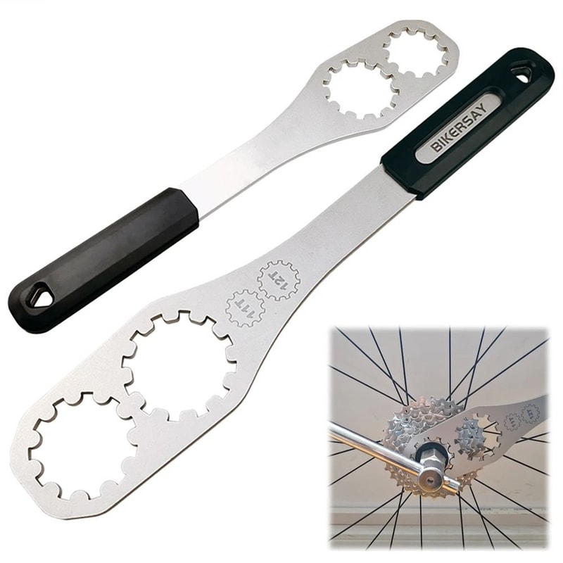 Stainless Steel Bicycle Cassette Removal Tool Flywheel Fixed Wrench 0