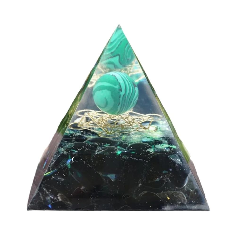 Handmade Orgonite Pyramid Natural Amethyst Crystal Energy Decor 0