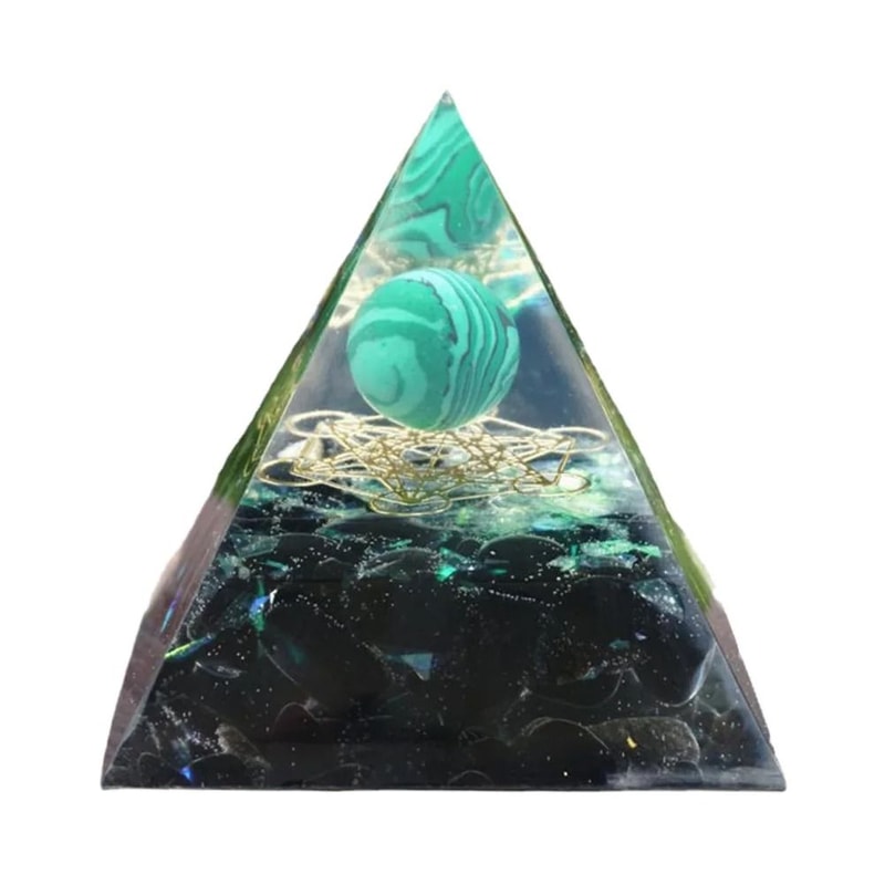 Handmade Orgonite Pyramid Natural Amethyst Crystal Energy Decor 0