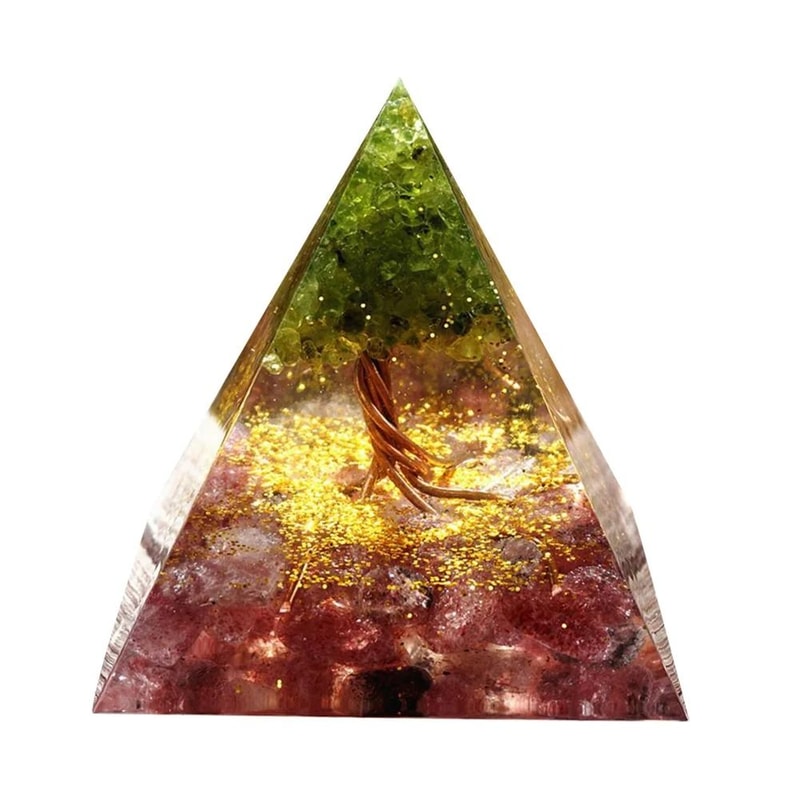 Handmade Orgonite Pyramid Natural Amethyst Crystal Energy Decor 2