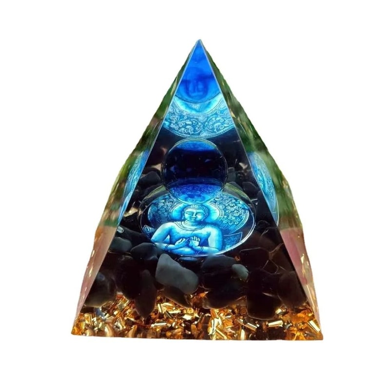 Handmade Orgonite Pyramid Natural Amethyst Crystal Energy Decor 10