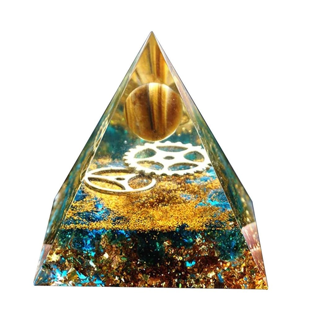 Handmade Orgonite Pyramid Natural Amethyst Crystal Energy Decor 14