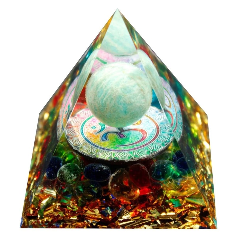 Handmade Orgonite Pyramid Natural Amethyst Crystal Energy Decor 17