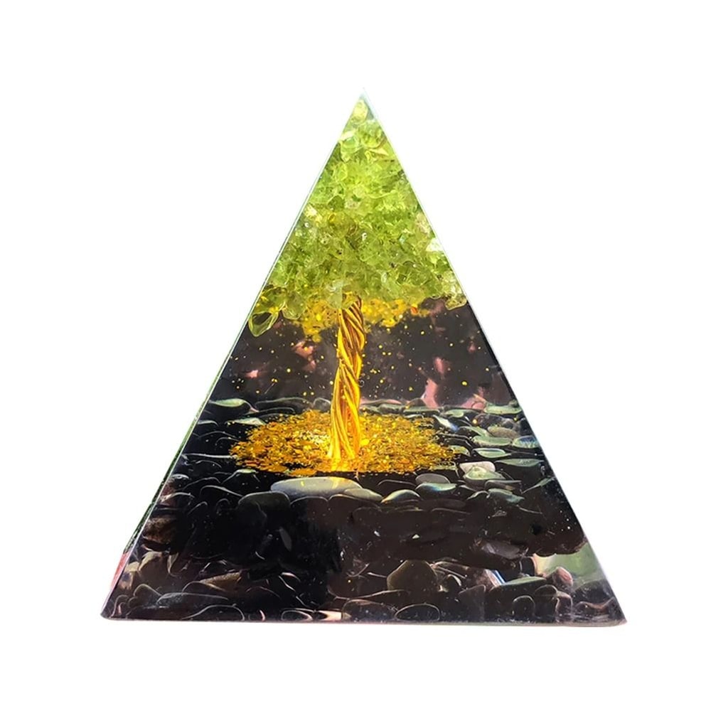 Handmade Orgonite Pyramid Natural Amethyst Crystal Energy Decor 8