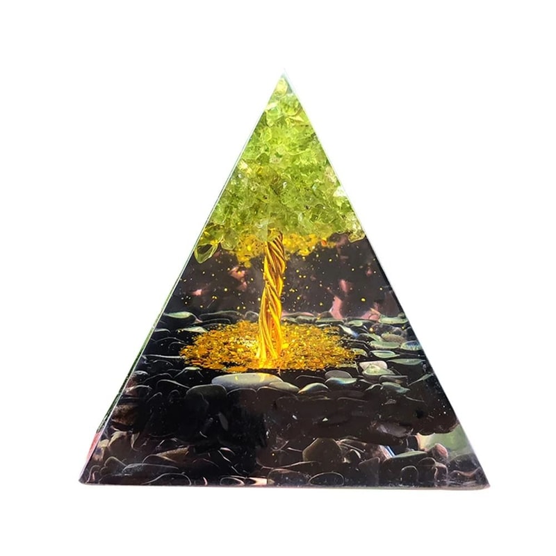 Handmade Orgonite Pyramid Natural Amethyst Crystal Energy Decor 8