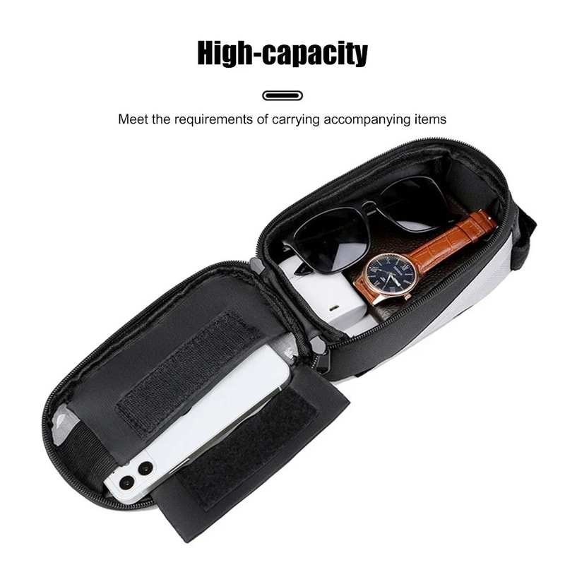Waterproof Bike Frame Bag Touch Screen Bicycle Phone Holder Top Tube Bag 8