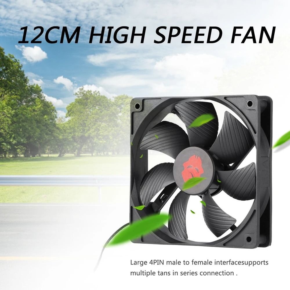 120mm High Speed PC Case Fan Quiet CPU Cooling Fan With Large Airflow 7