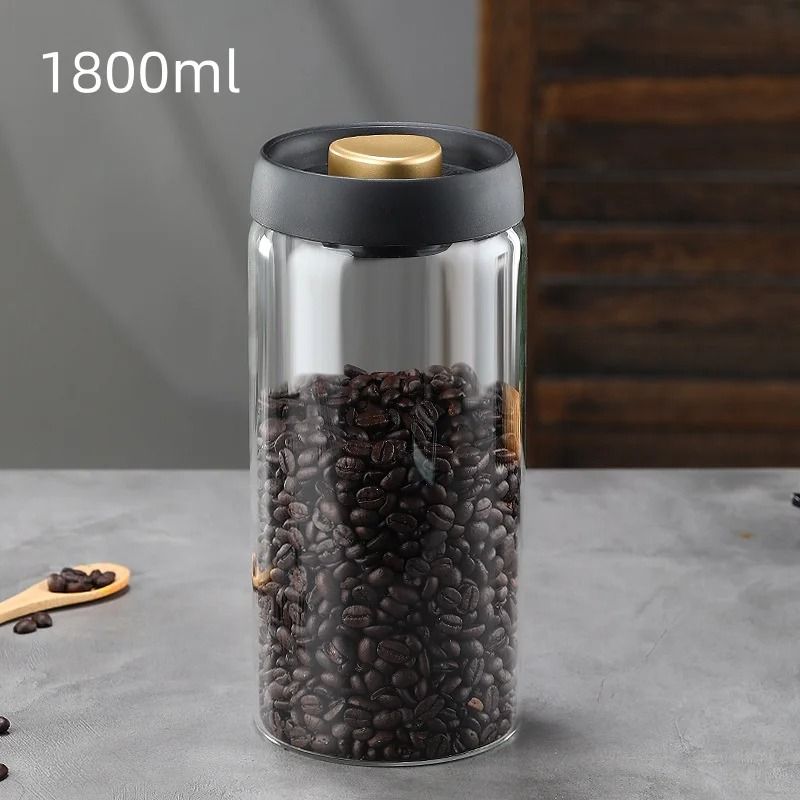 Vacuum Sealed Coffee Jar Airtight Glass Coffee Storage Container 2