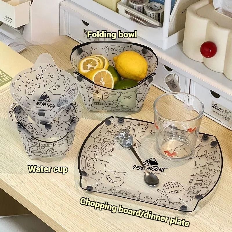 Collapsible Camping Bowl Set Foldable Outdoor Tableware For Travel And Picnic 11