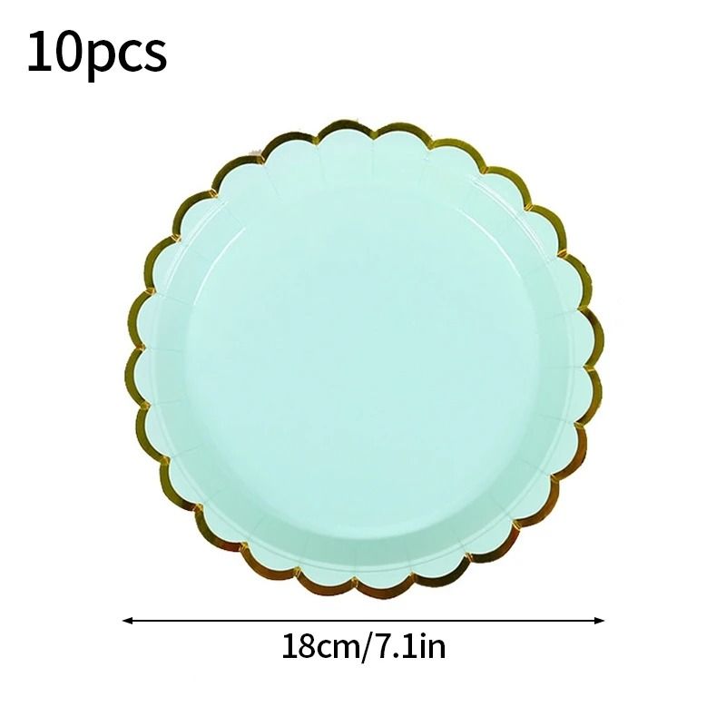 Solid Color Disposable Party Tableware Paper Plates And Cups Set 2