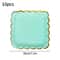 Solid Color Disposable Party Tableware Paper Plates And Cups Set 6