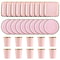 Solid Color Disposable Party Tableware Paper Plates And Cups Set 0