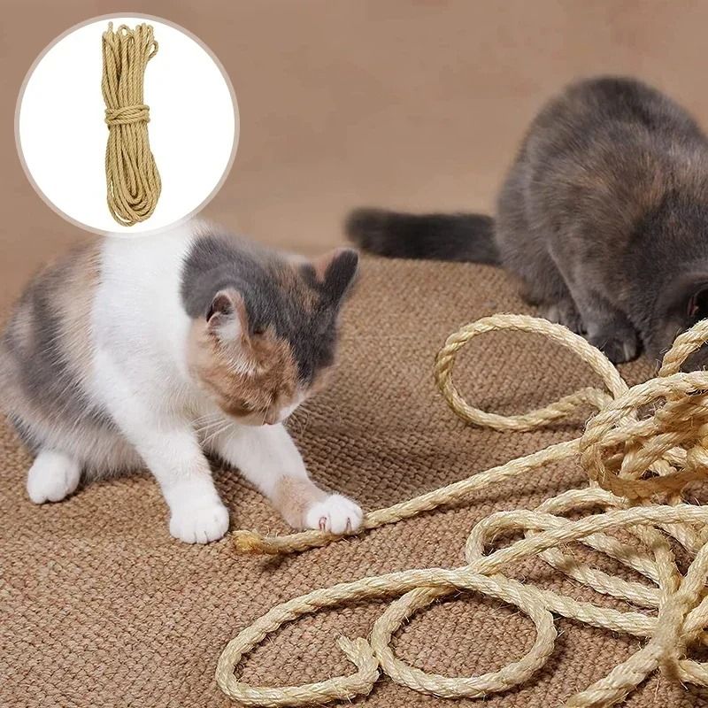 Natural Sisal Rope For Cat Scratching Post And DIY Cat Tree Repair 11