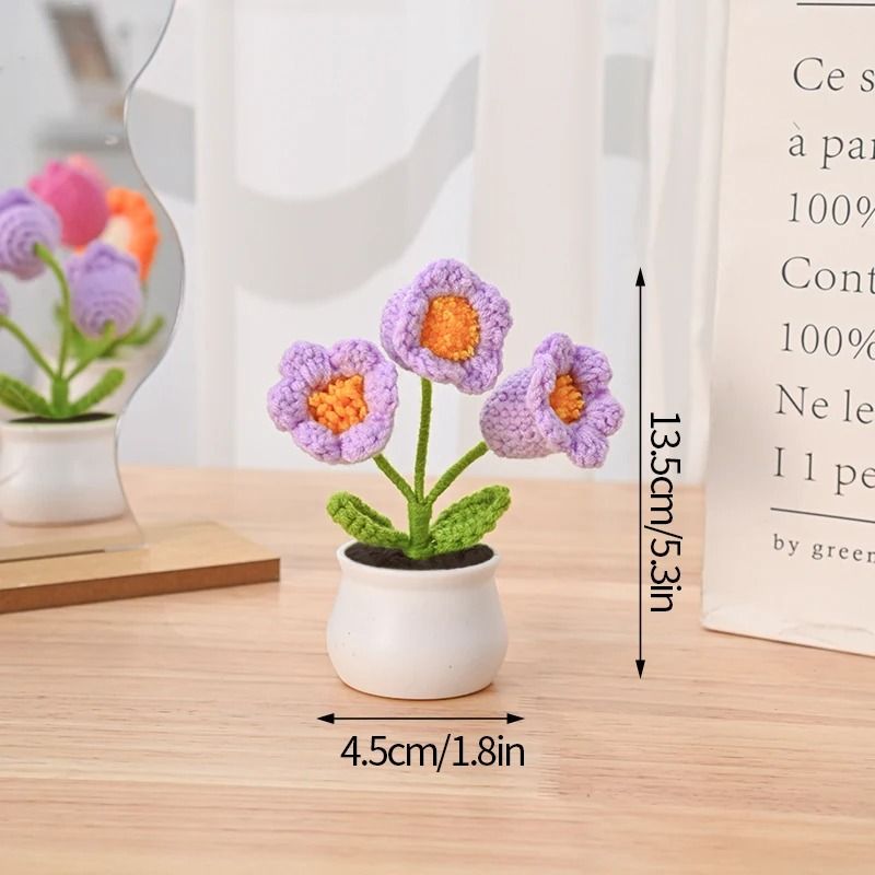 Handmade Crochet Sunflower Artificial Flower For Desk Decor And Gifts 15