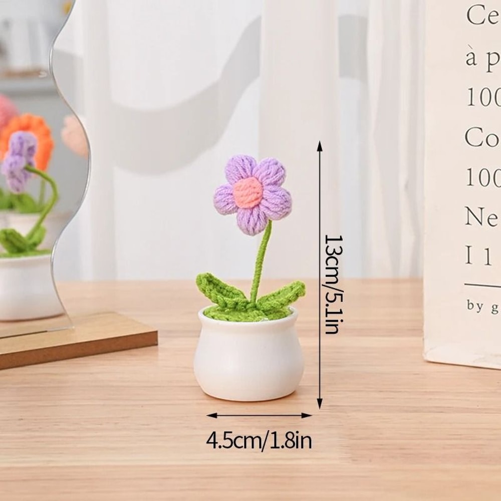 Handmade Crochet Sunflower Artificial Flower For Desk Decor And Gifts 22