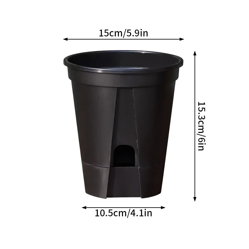 Transparent Self Watering Plant Pot With Drainage For Indoor Outdoor Plants 2
