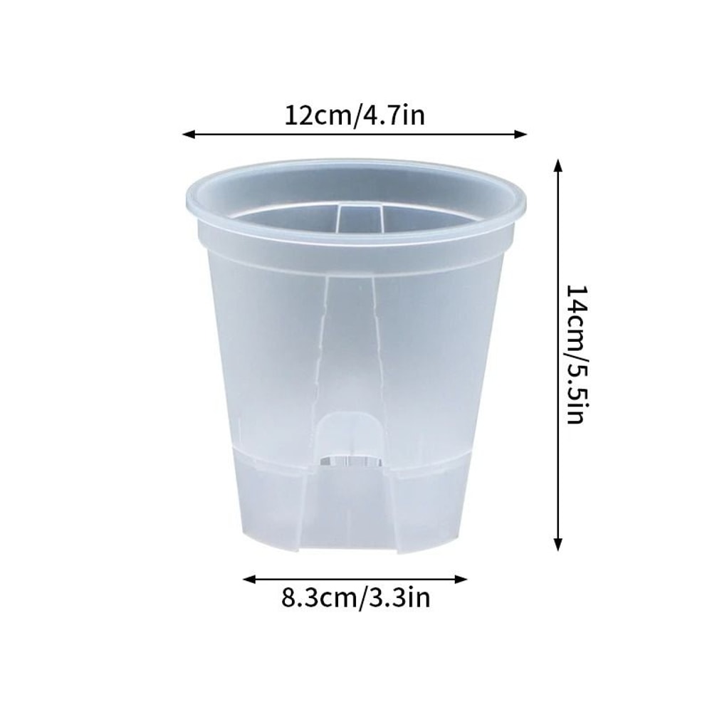 Transparent Self Watering Plant Pot With Drainage For Indoor Outdoor Plants 4