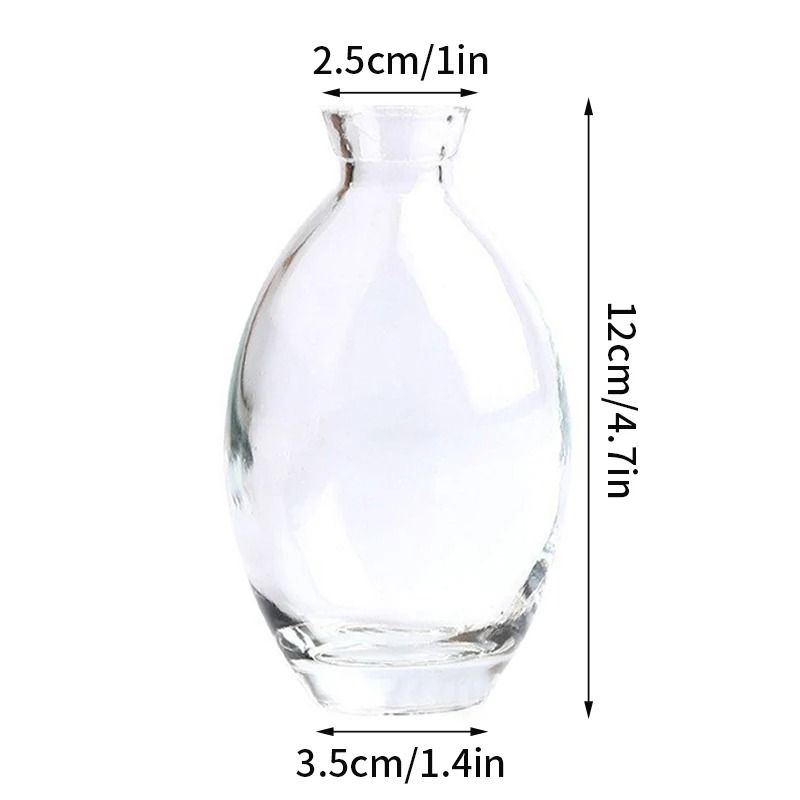 Vintage Mini Glass Vase Transparent Flower Vase For Home Decor 10