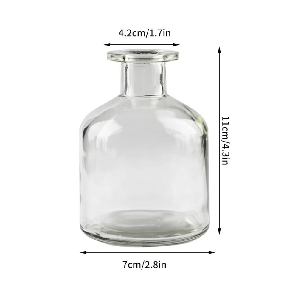 Vintage Mini Glass Vase Transparent Flower Vase For Home Decor 7