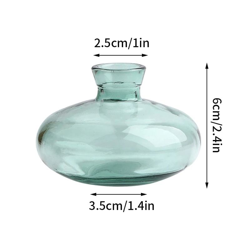 Vintage Mini Glass Vase Transparent Flower Vase For Home Decor 18