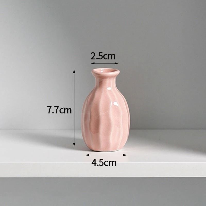 Korean Style Ceramic Bud Vase Mini Single Stem Flower Decor 6