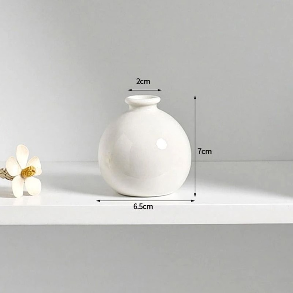 Korean Style Ceramic Bud Vase Mini Single Stem Flower Decor 2