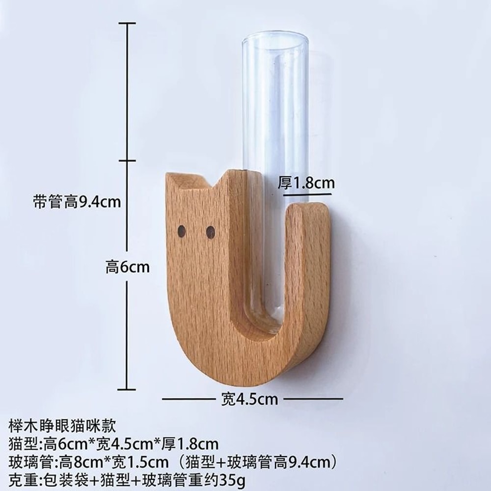 Cat Whisker Keepsake Jar Wooden Mini Vase Pet Memory Display 2