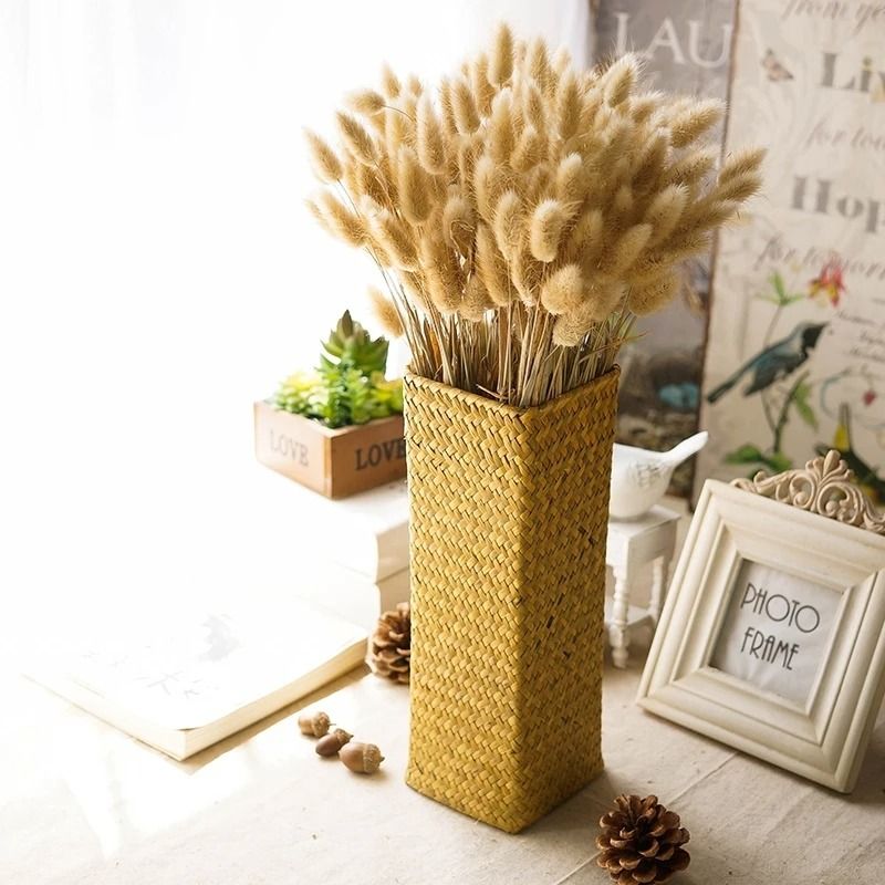 Natural Woven Rattan Vase For Dried Flowers Home Decor 11