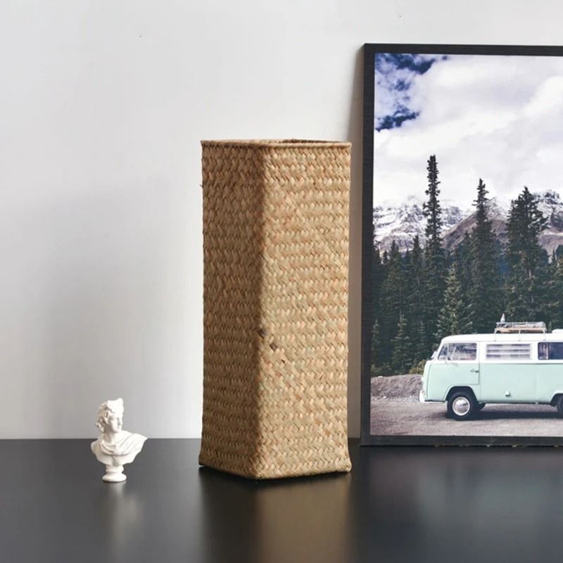 Natural Woven Rattan Vase For Dried Flowers Home Decor 7