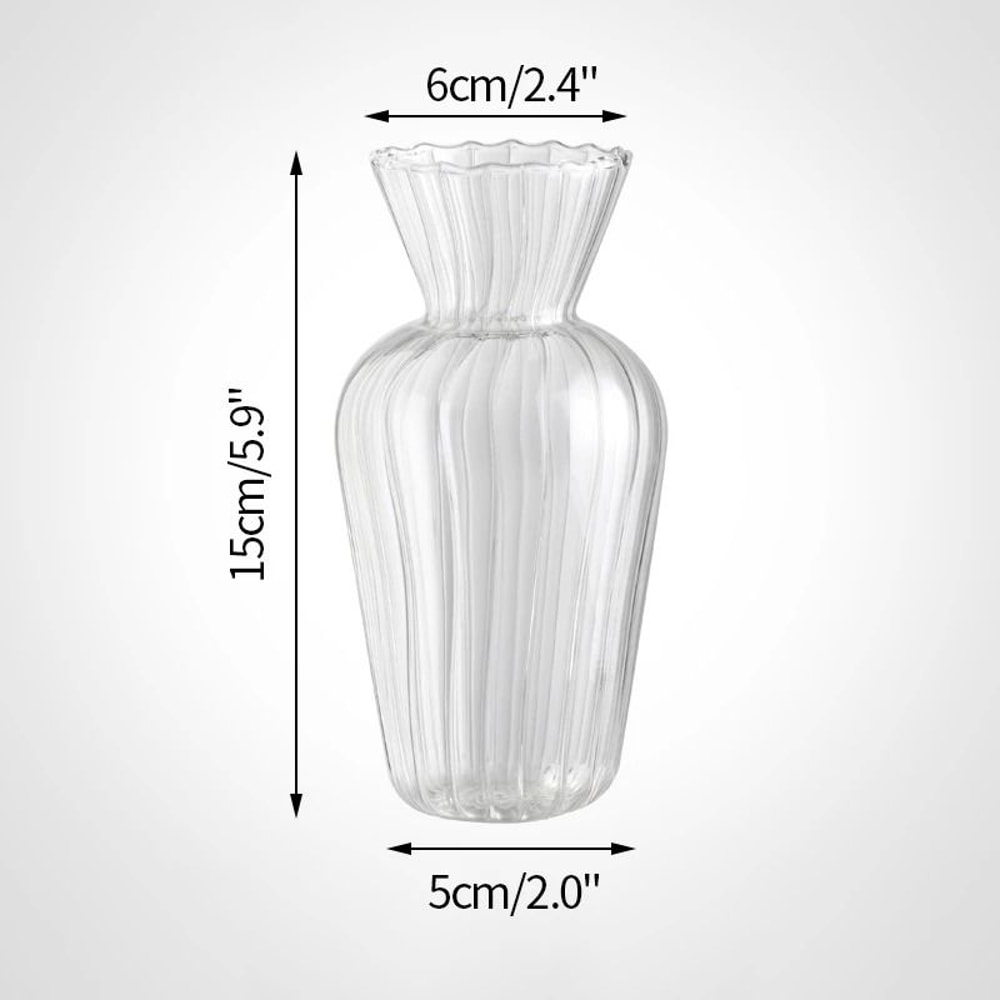 Mini Transparent Glass Flower Vase Nordic Hydroponic Plant Decor 3