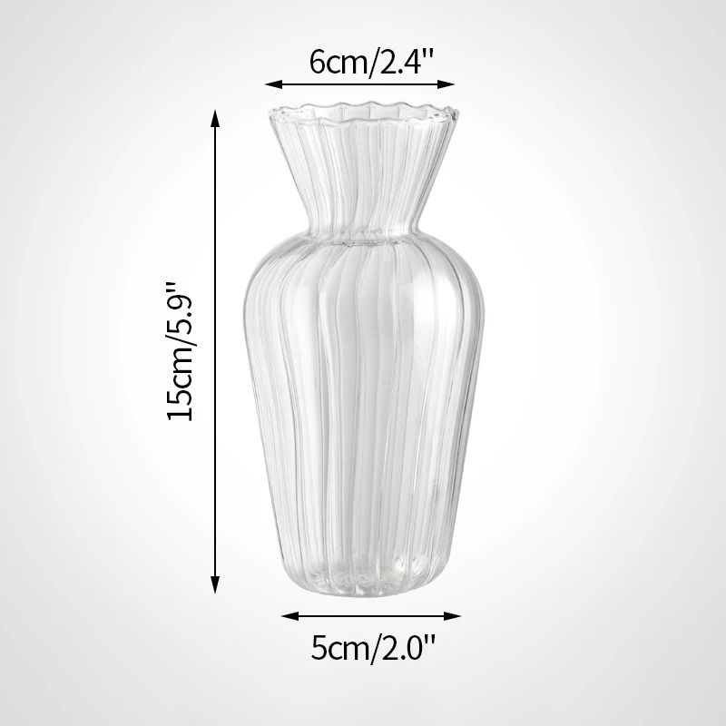 Mini Transparent Glass Flower Vase Nordic Hydroponic Plant Decor 3