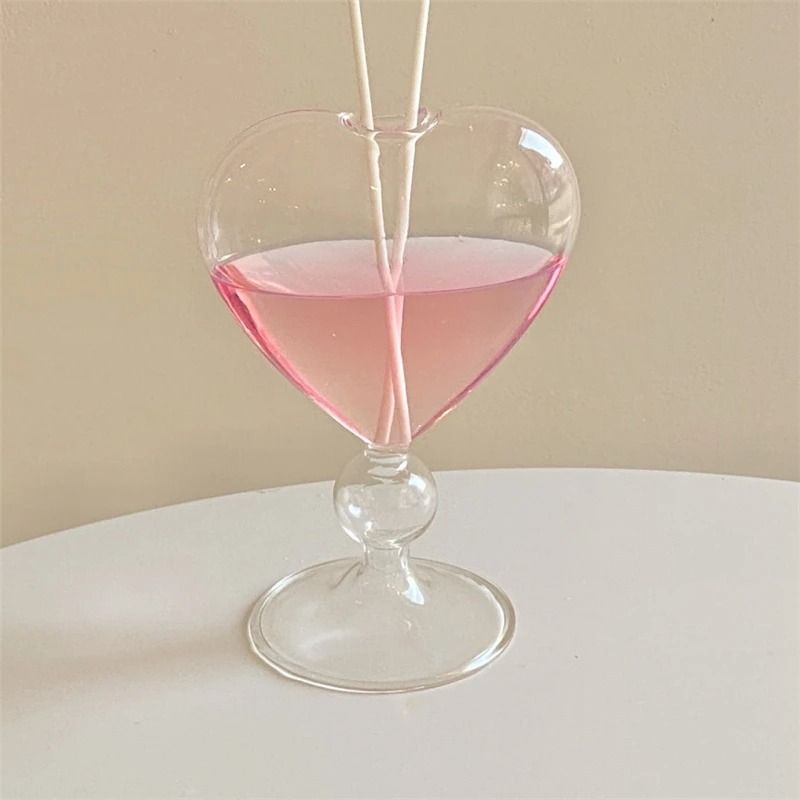 Heart Shape Glass Tumbler 220ml Cute Drinking Cup For Coffee Juice And Tea 2