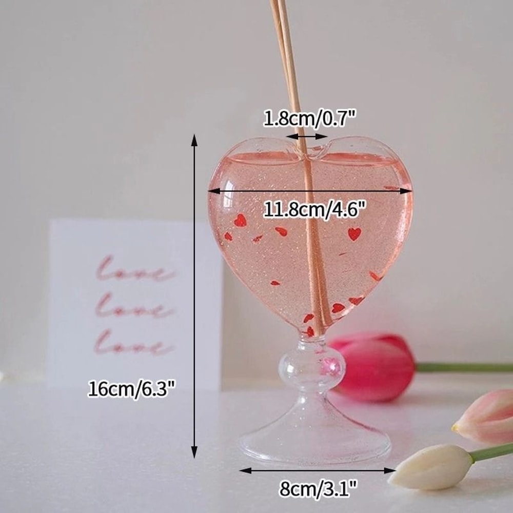 Heart Shape Glass Tumbler 220ml Cute Drinking Cup For Coffee Juice And Tea 4