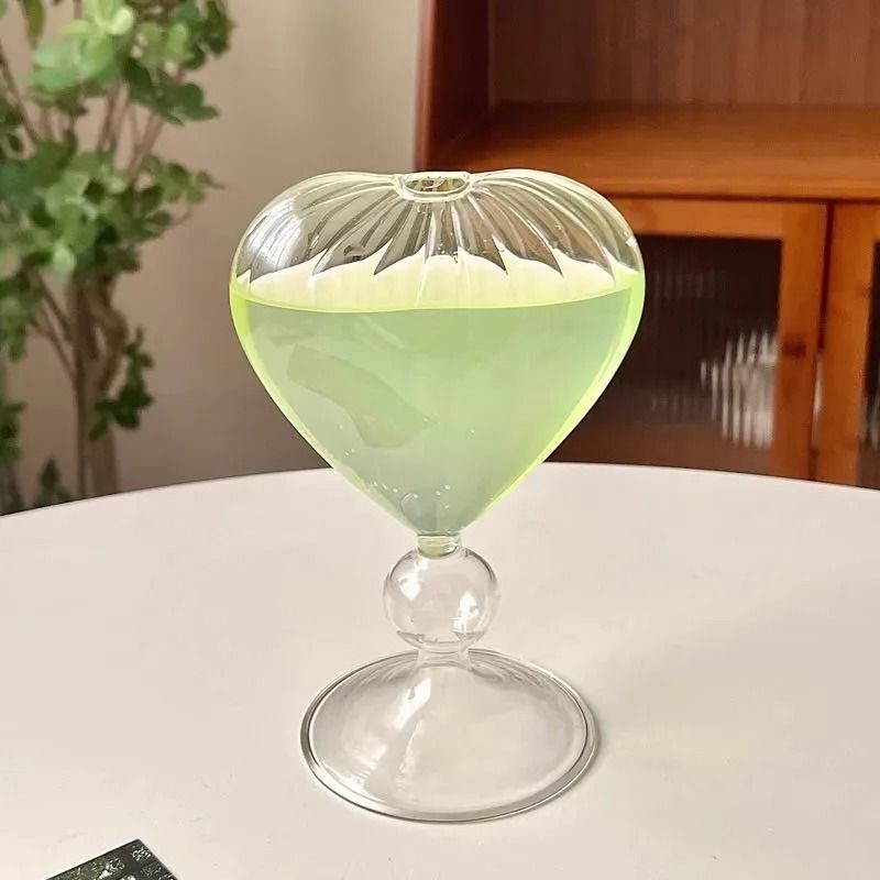 Heart Shape Glass Tumbler 220ml Cute Drinking Cup For Coffee Juice And Tea 1