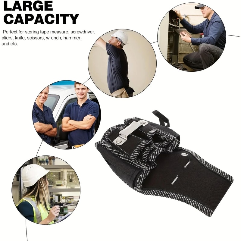 Heavy Duty Tool Belt Pouch With Drill Holder And Waist Storage For Carpenters 1