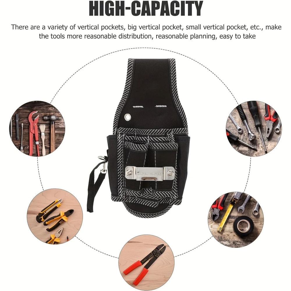 Heavy Duty Tool Belt Pouch With Drill Holder And Waist Storage For Carpenters 5