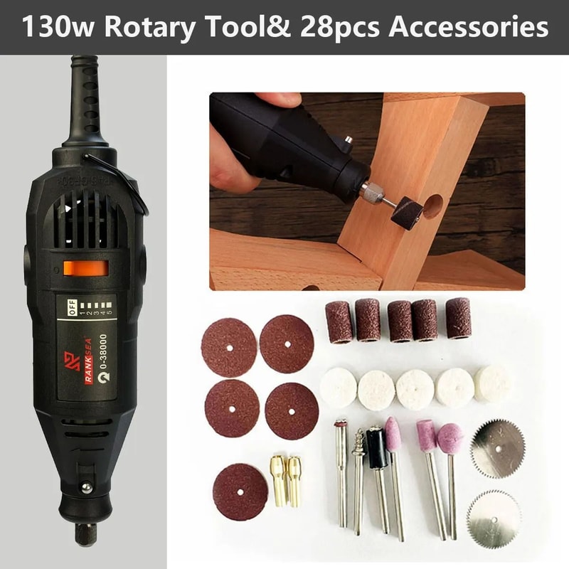 Multipurpose Rotary Tool Kit With Flex Shaft And 43 Accessories For DIY Projects 1