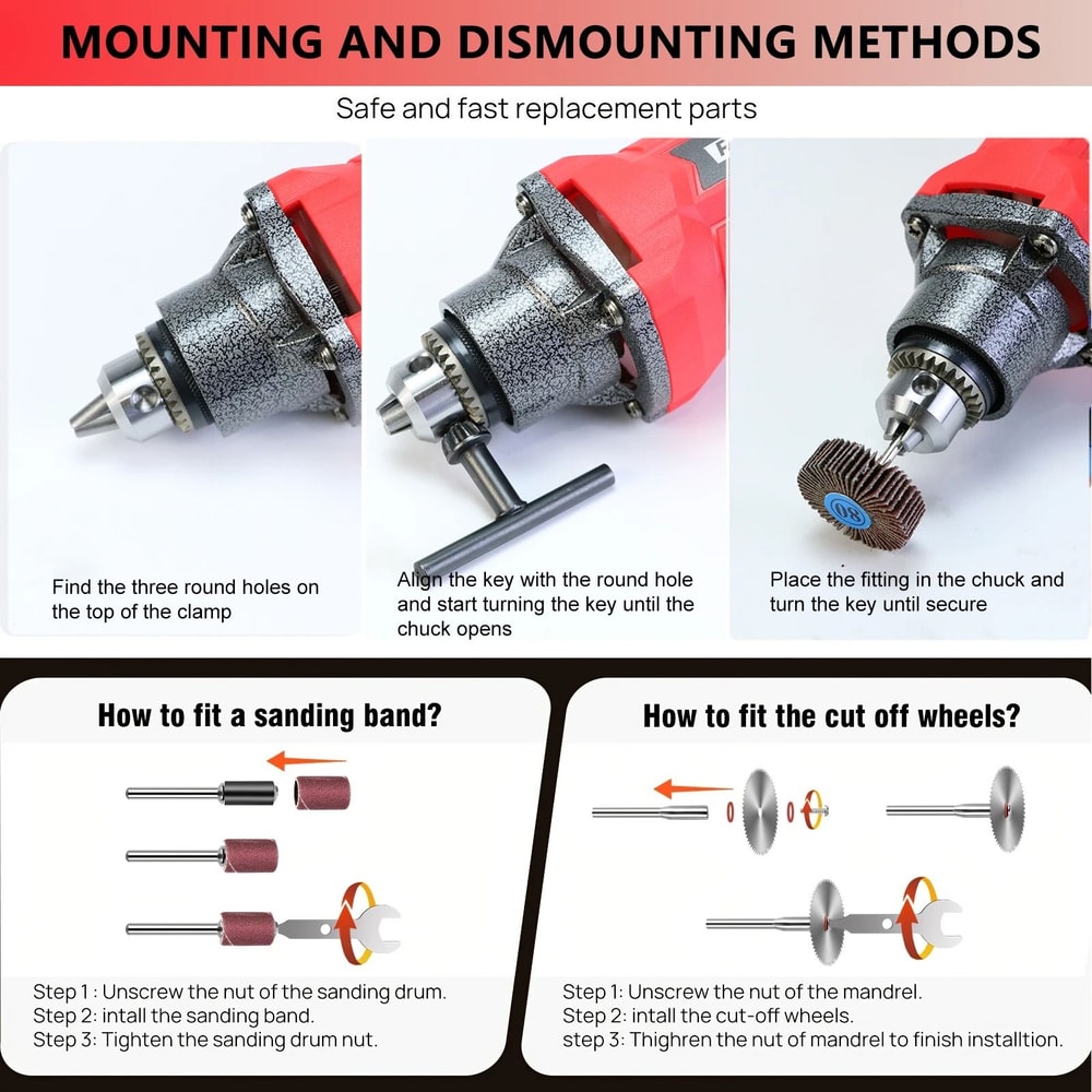 High Power Corded Rotary Tool Kit With Flex Shaft Multi Function Chuck For DIY And Home Projects 2