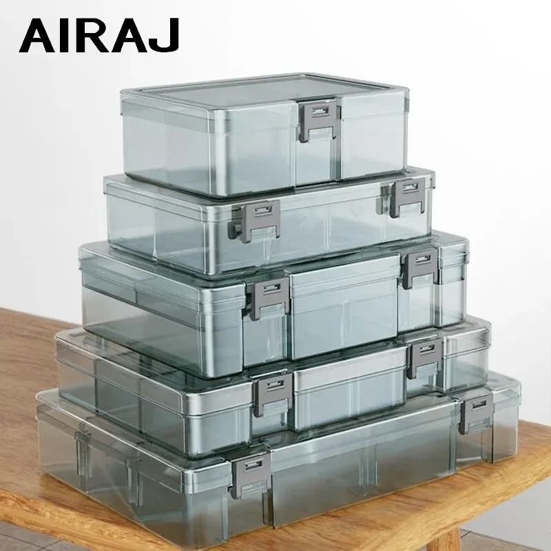 AIRAJ Plastic Tool Parts Organizer Box With Adjustable Grid For Screws Drill Bits And Components 8