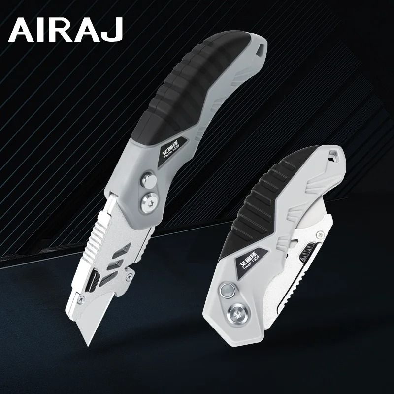 AIRAJ Heavy Duty Retractable Utility Knife Sharp Break Blade Steel Cutter Tool 5