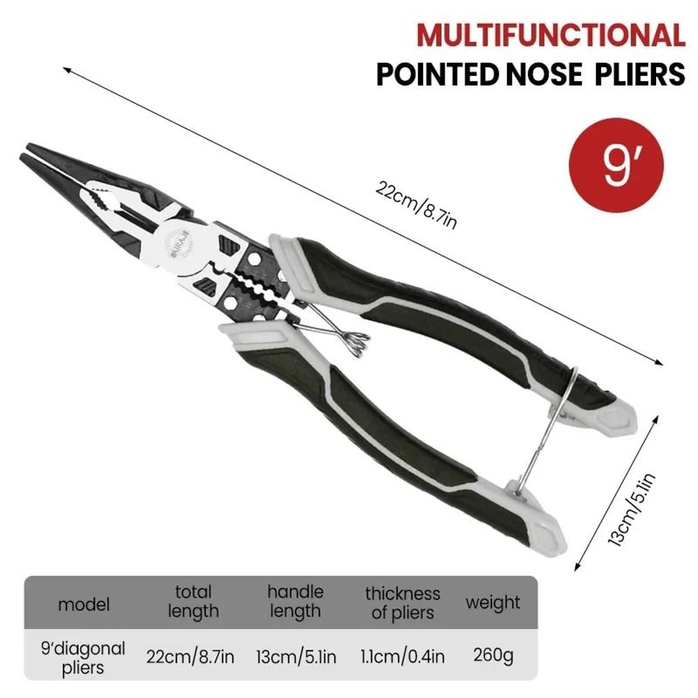AIRAJ Multifunctional Diagonal Pliers Universal Wire Cutters Anti Slip Electrician Tool 2