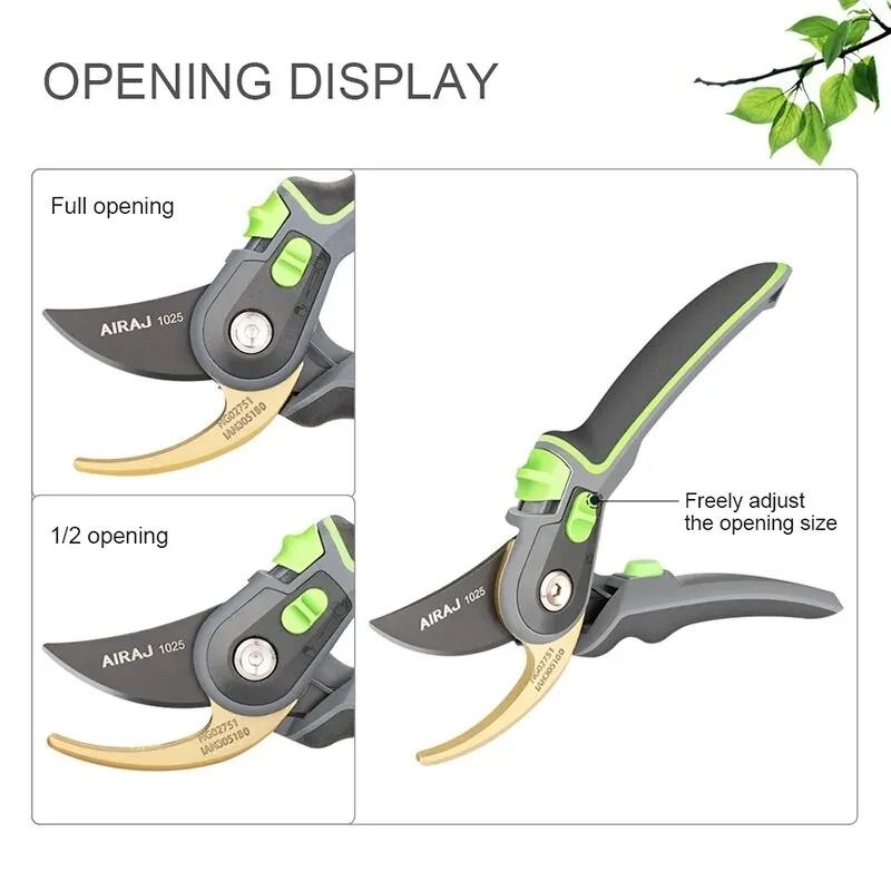 AIRAJ 8 Inch Pruning Shears Sharp Garden Scissors Labor Saving Hand Pruners 6