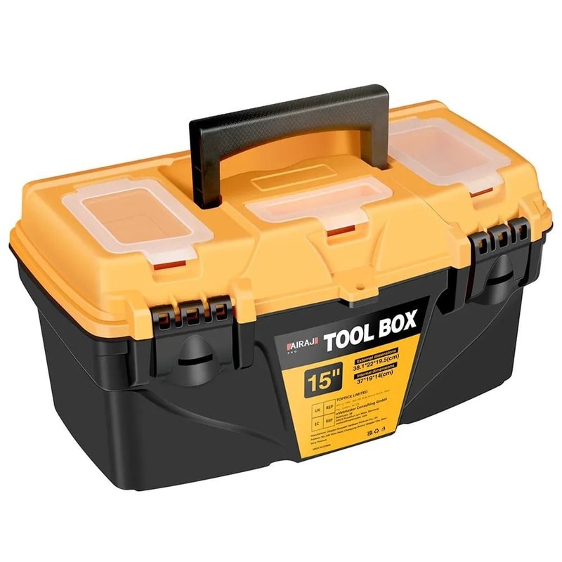 AIRAJ Plastic Hardware Toolbox Thickened Storage Case For Electrician And Carpenter Tools 2