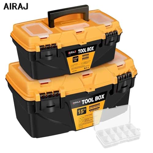 AIRAJ Plastic Hardware Tool Box Thickened Portable Storage Case for Electrician and Carpenter Tools
