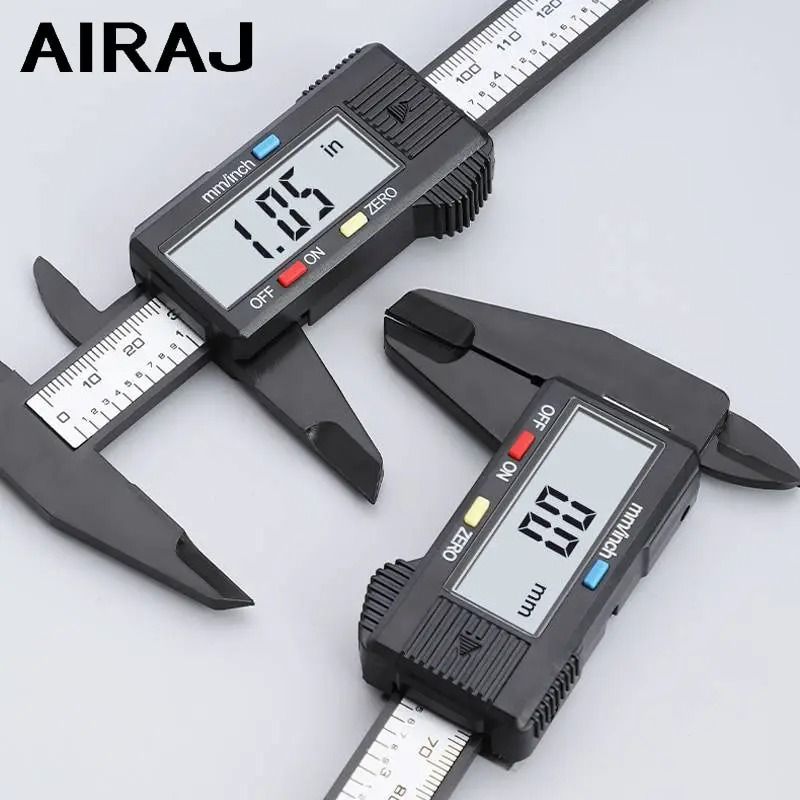 AIRAJ 150mm Digital Vernier Caliper Plastic Measuring Tool With Large LCD Display 0