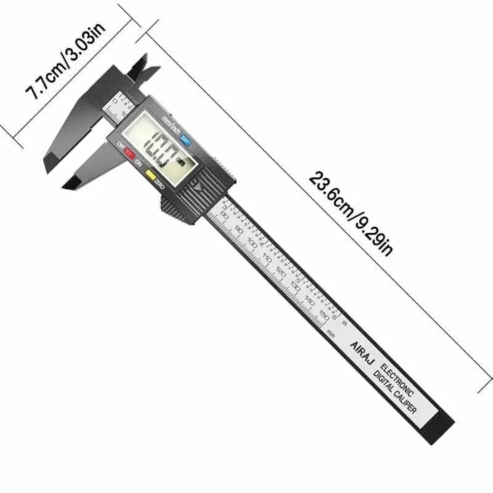 AIRAJ 150mm Digital Vernier Caliper Plastic Measuring Tool With Large LCD Display 4